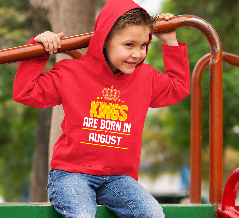 Kings Are Born In August Boy Hoodies-FunkyTeesClub