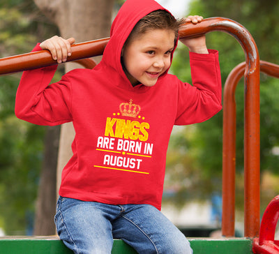 Kings Are Born In August Boy Hoodies-FunkyTeesClub