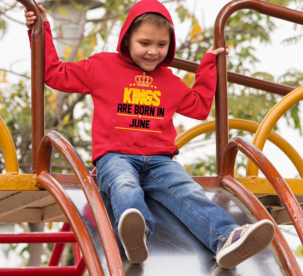 Kings Are Born In June Boy Hoodies-FunkyTeesClub