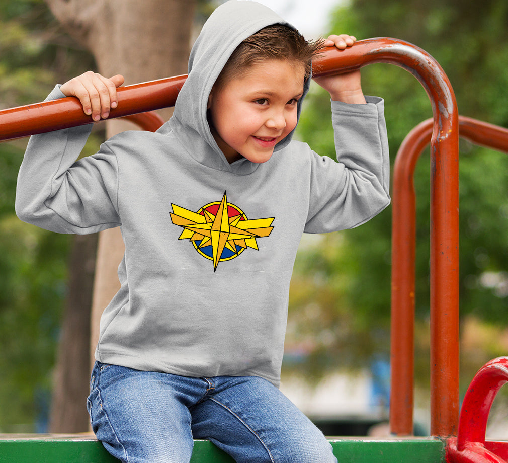 Captain Marvel Logo Boy Hoodies-FunkyTeesClub