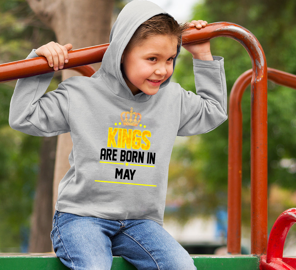 Kings Are Born In May Boy Hoodies-FunkyTeesClub