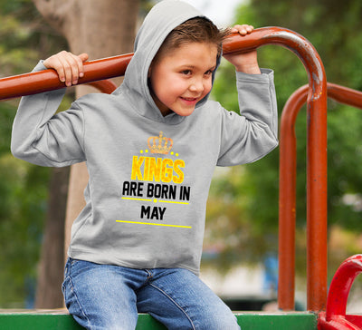 Kings Are Born In May Boy Hoodies-FunkyTeesClub