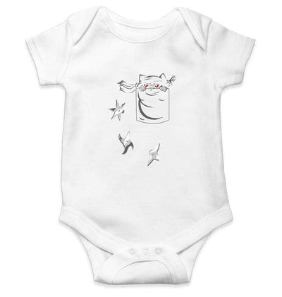 Ninja Cat Abstract Rompers for Baby Girl- FunkyTradition FunkyTradition