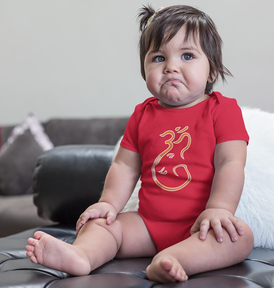 Om Ganesh Rompers for Baby Girl- FunkyTradition FunkyTradition