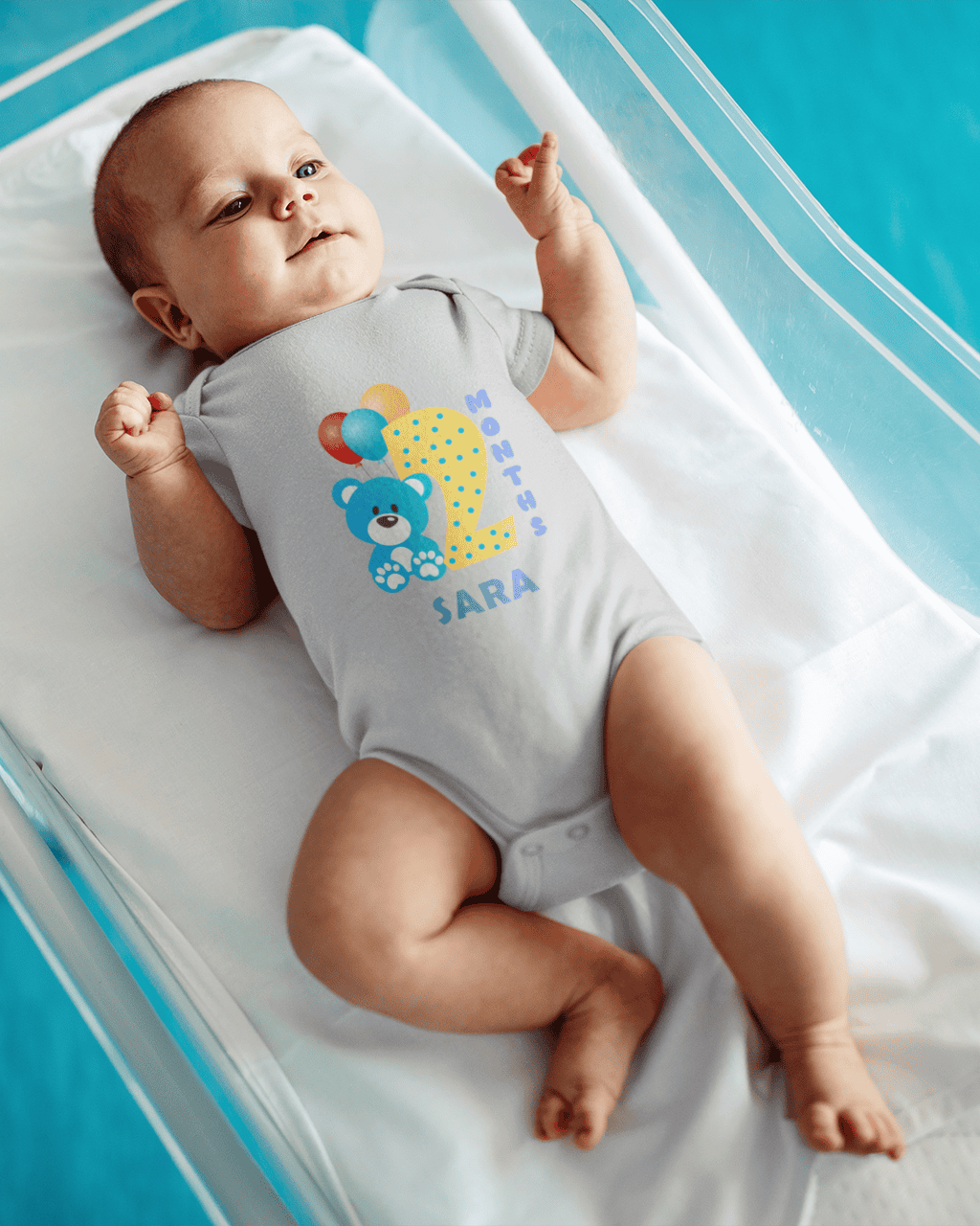 Custom Name Second Month Rompers for Baby Girl- FunkyTeesClub