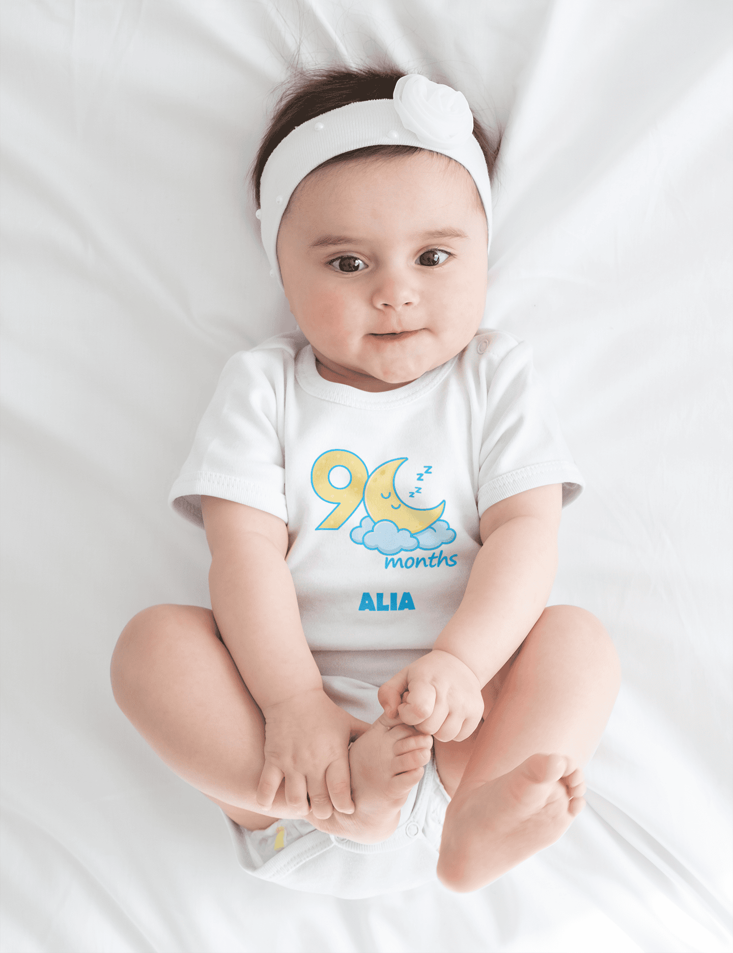 Custom Name Ninth Month Rompers for Baby Girl- FunkyTeesClub