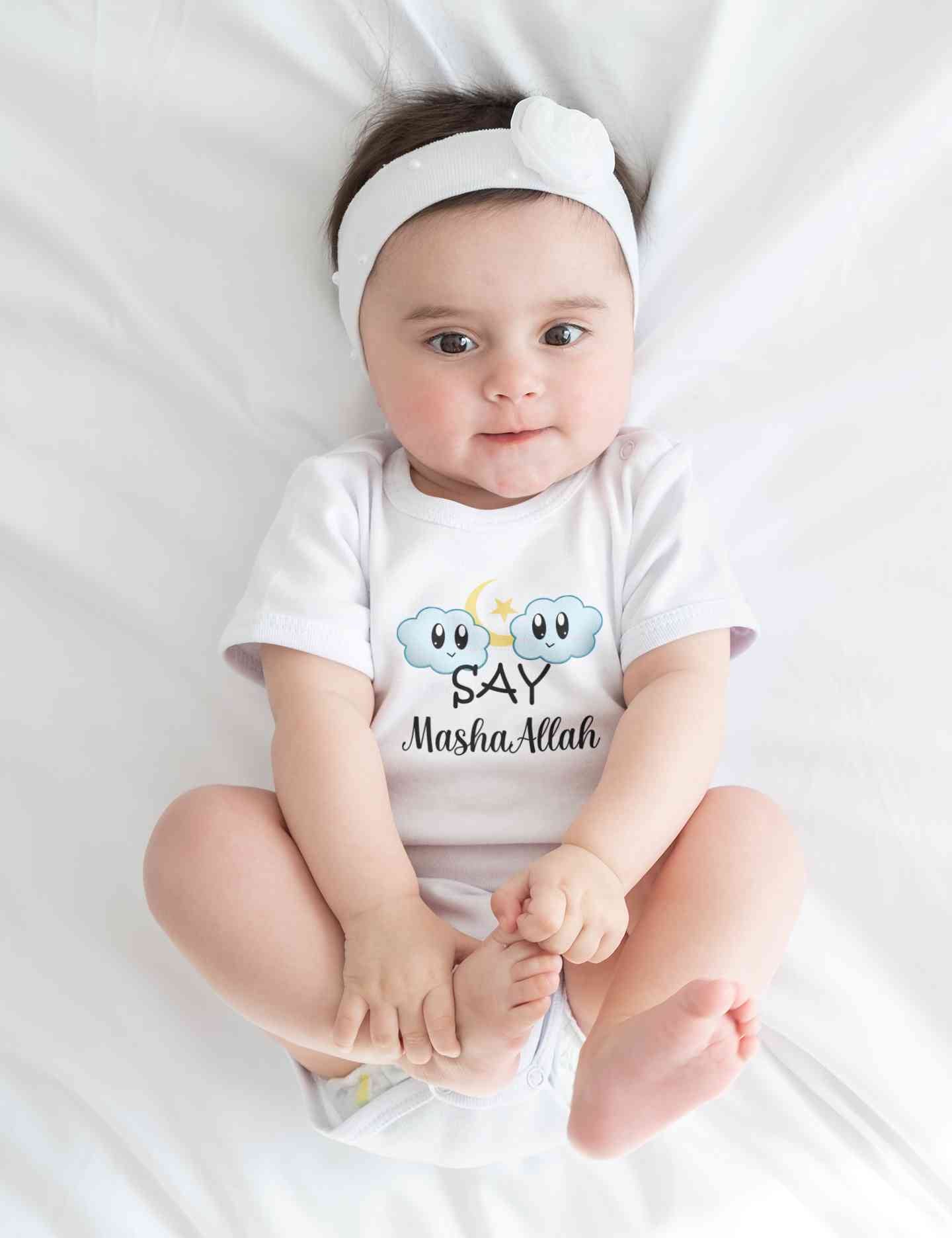 Say MashAllah Rompers for Baby Girl- FunkyTeesClub