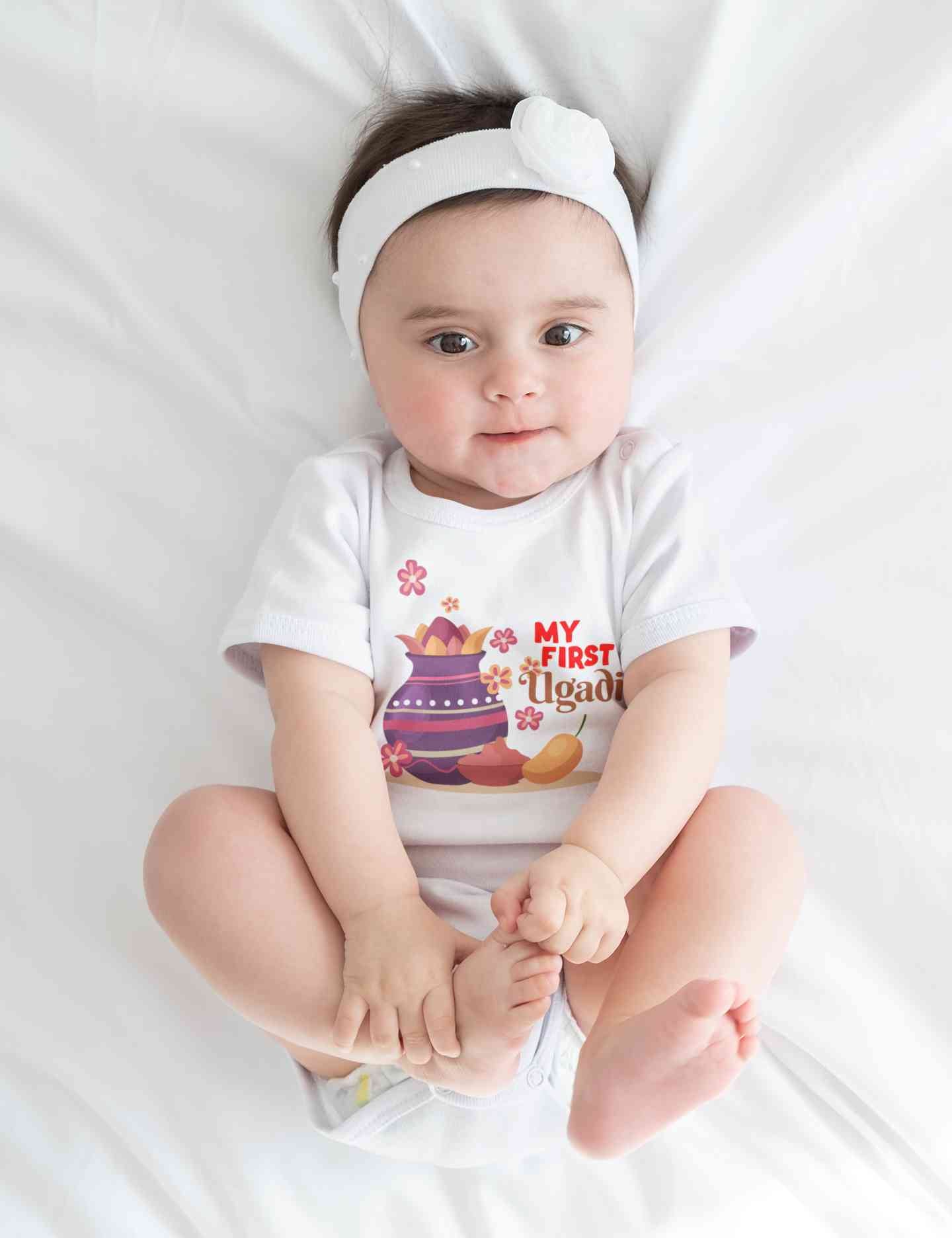 My First Ugadi Rompers for Baby Girl- FunkyTeesClub