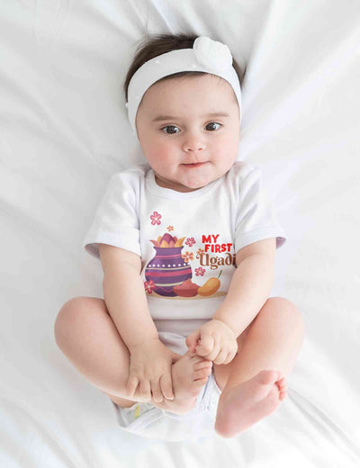 My First Ugadi Rompers for Baby Girl- FunkyTeesClub