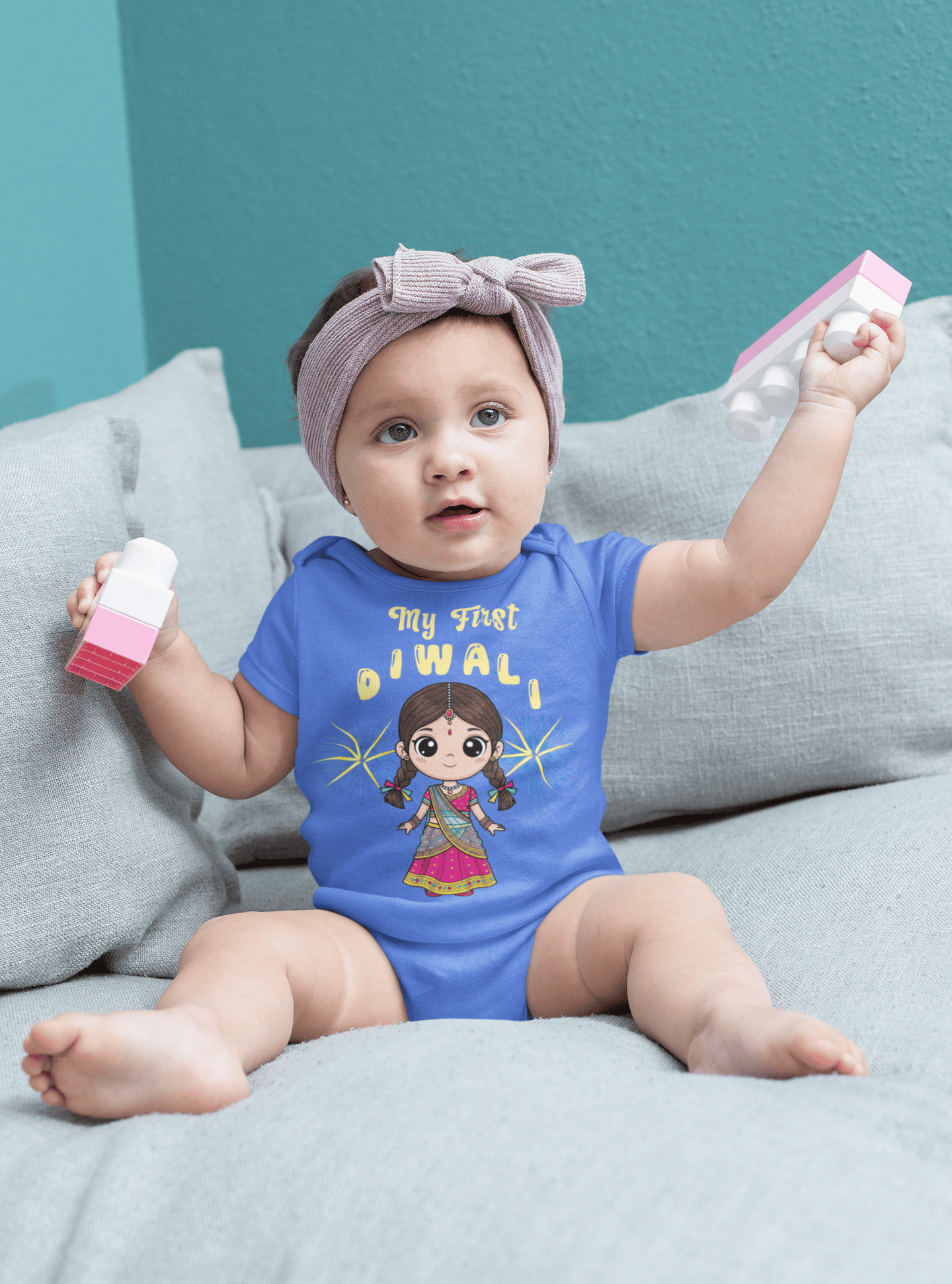 My First Diwali Cute Rompers for Baby Girl- FunkyTeesClub