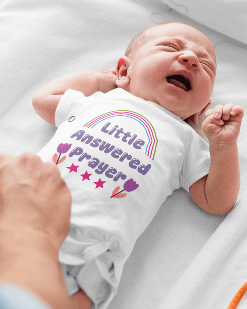 Little Answered Prayer New Born Rompers for Baby Boy- FunkyTeesClub