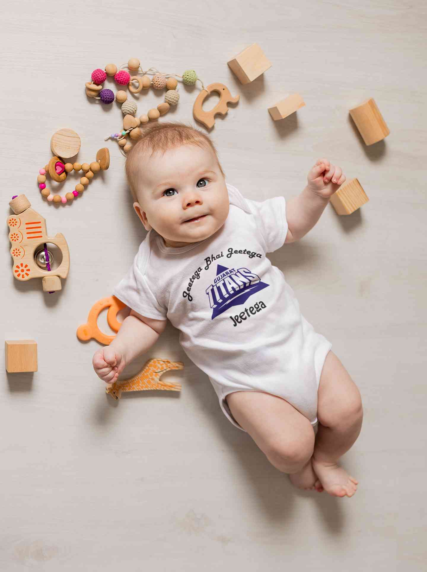 IPL Gujarat Titans Jeetega Bhai Jeetega GT Jeetega Rompers for Baby Boy- FunkyTeesClub