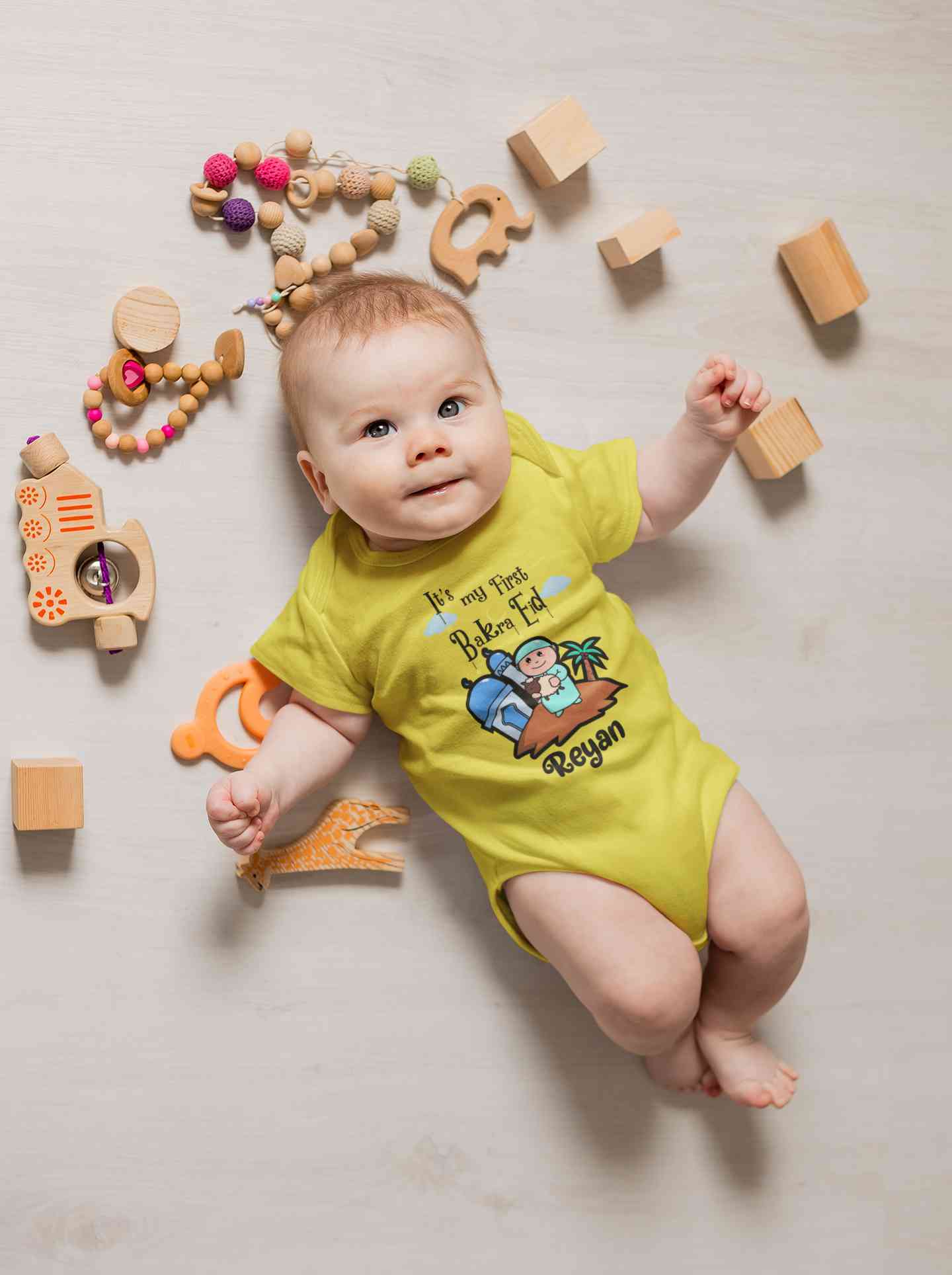 Custom Name Its My First Bakra Eid Rompers for Baby Boy- FunkyTeesClub