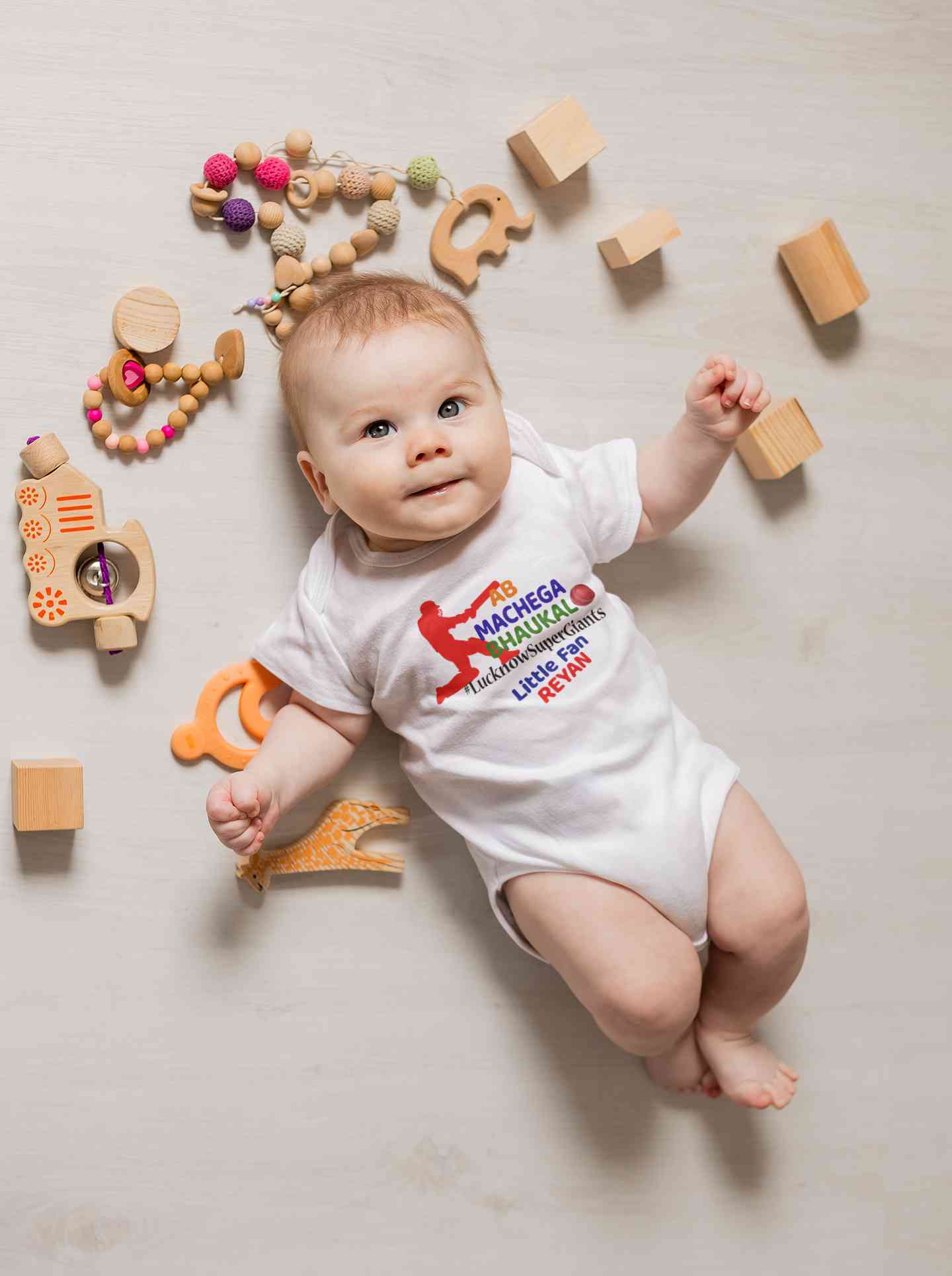 Custom Name IPL LSG LucknowSuperGiants Rompers for Baby Boy- FunkyTeesClub