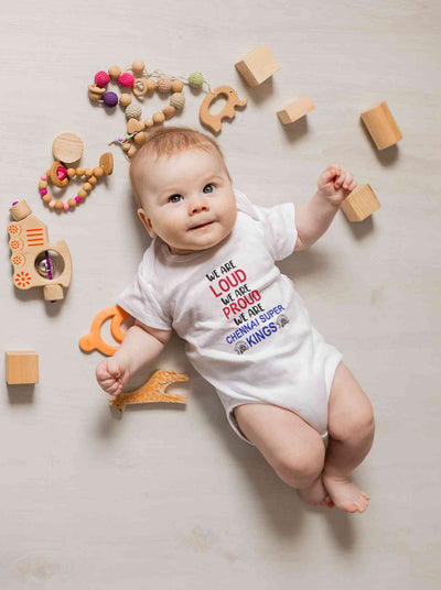 IPL We Are Loud CSK Chennai Super Kings Rompers for Baby Boy- FunkyTeesClub