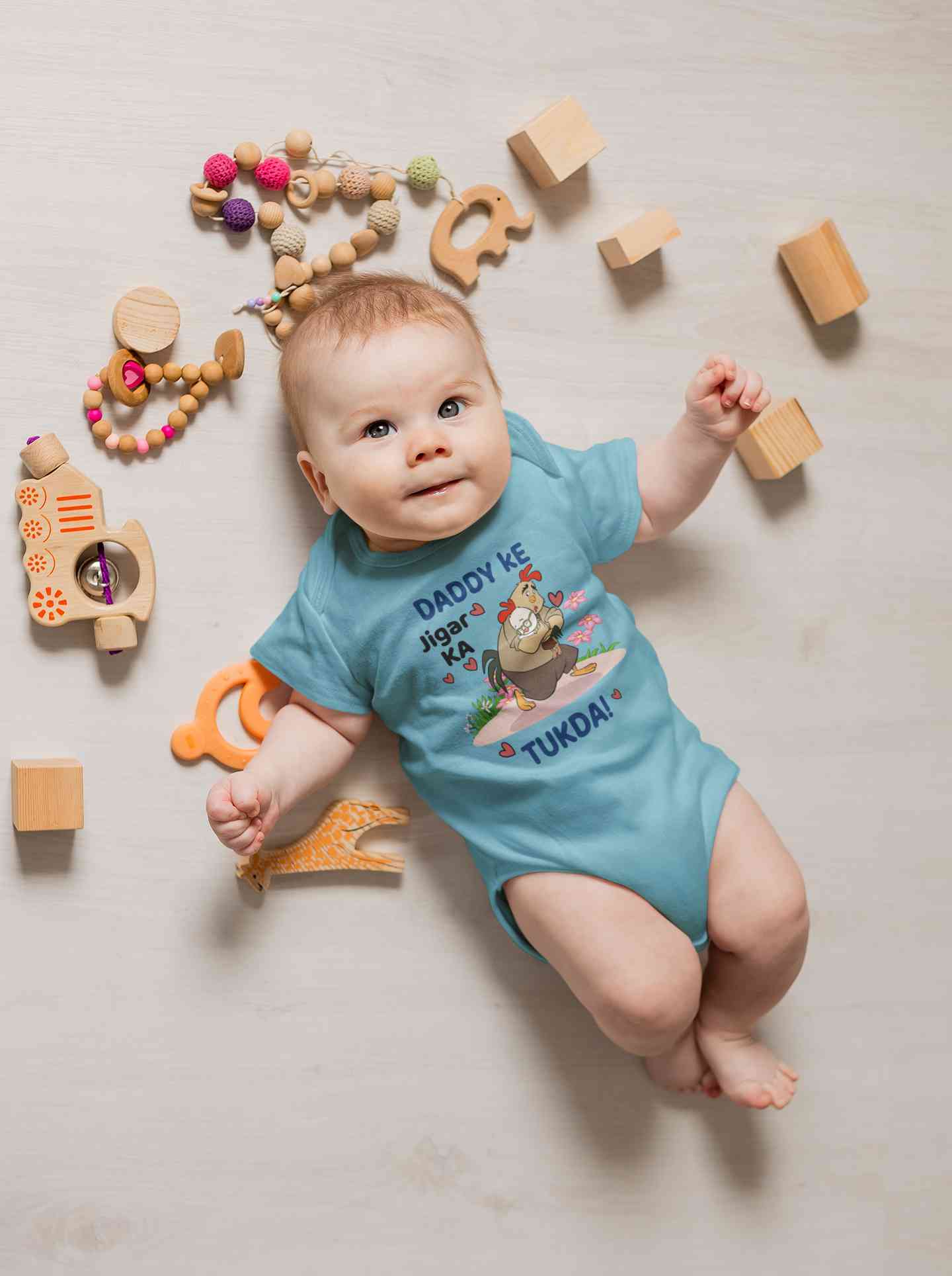 Daddy Ke Jigar Ka Tukda Fathers Day Rompers for Baby Boy- FunkyTeesClub