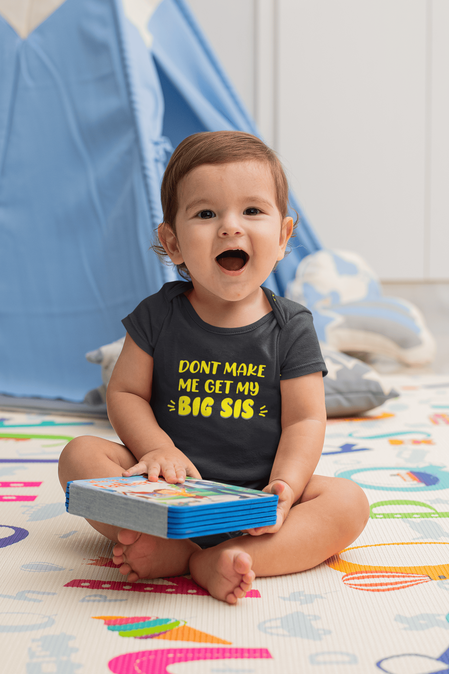 Don't Make Me Get My Big Sis Rakshabadhan Rompers for Baby Boy- FunkyTeesClub
