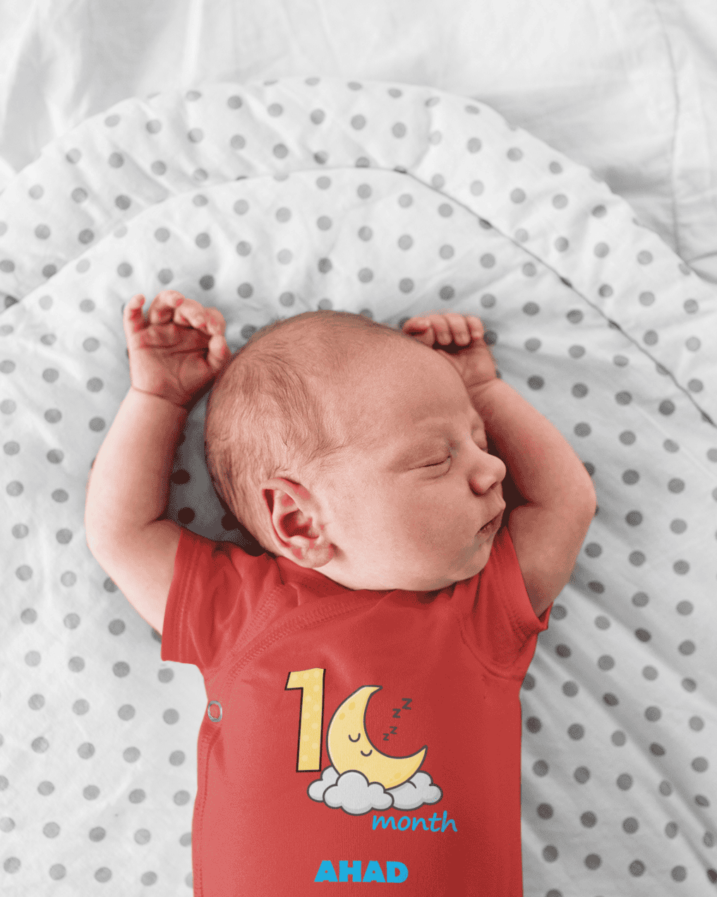 Custom Name First Month Rompers for Baby Boy- FunkyTeesClub