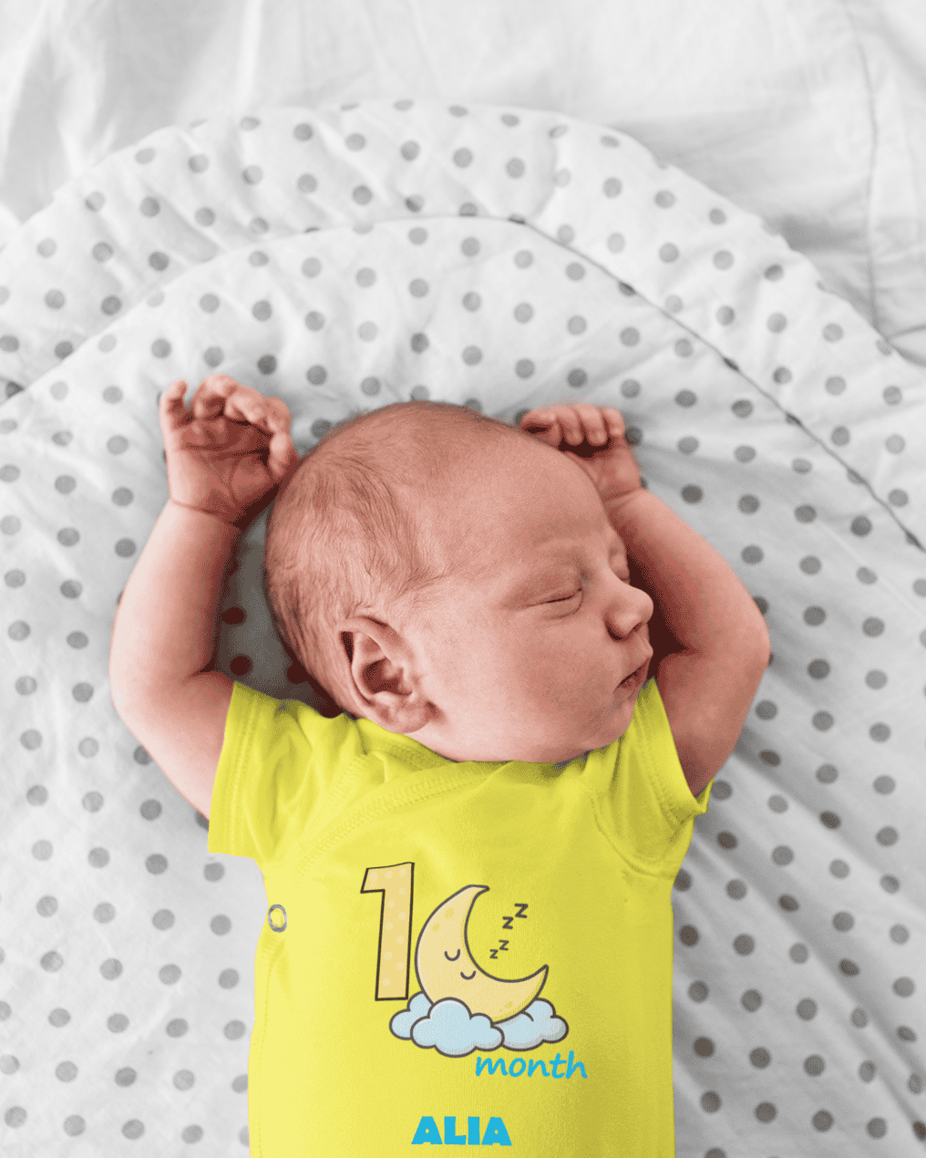 Custom Name First Month Rompers for Baby Girl- FunkyTeesClub