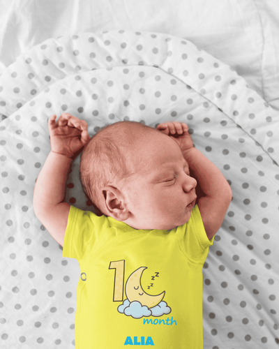 Custom Name First Month Rompers for Baby Girl- FunkyTeesClub