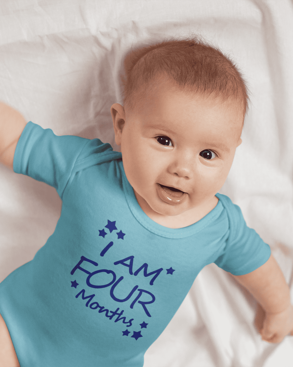 I Am Four Months Rompers for Baby Boy- FunkyTeesClub
