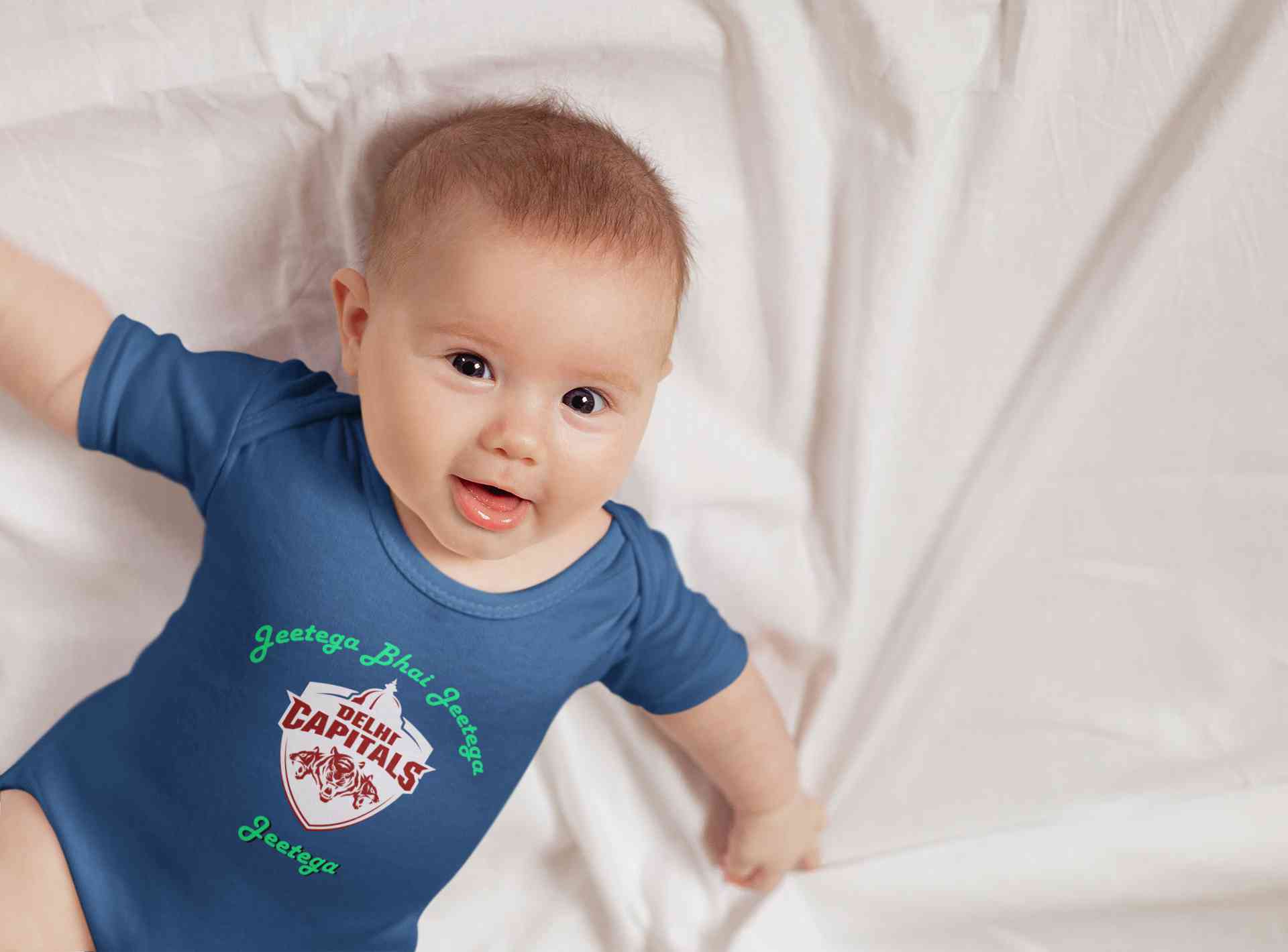 IPL Delhi Capitals Jeetega Bhai Jeetega DC Jeetega Rompers for Baby Boy- FunkyTeesClub
