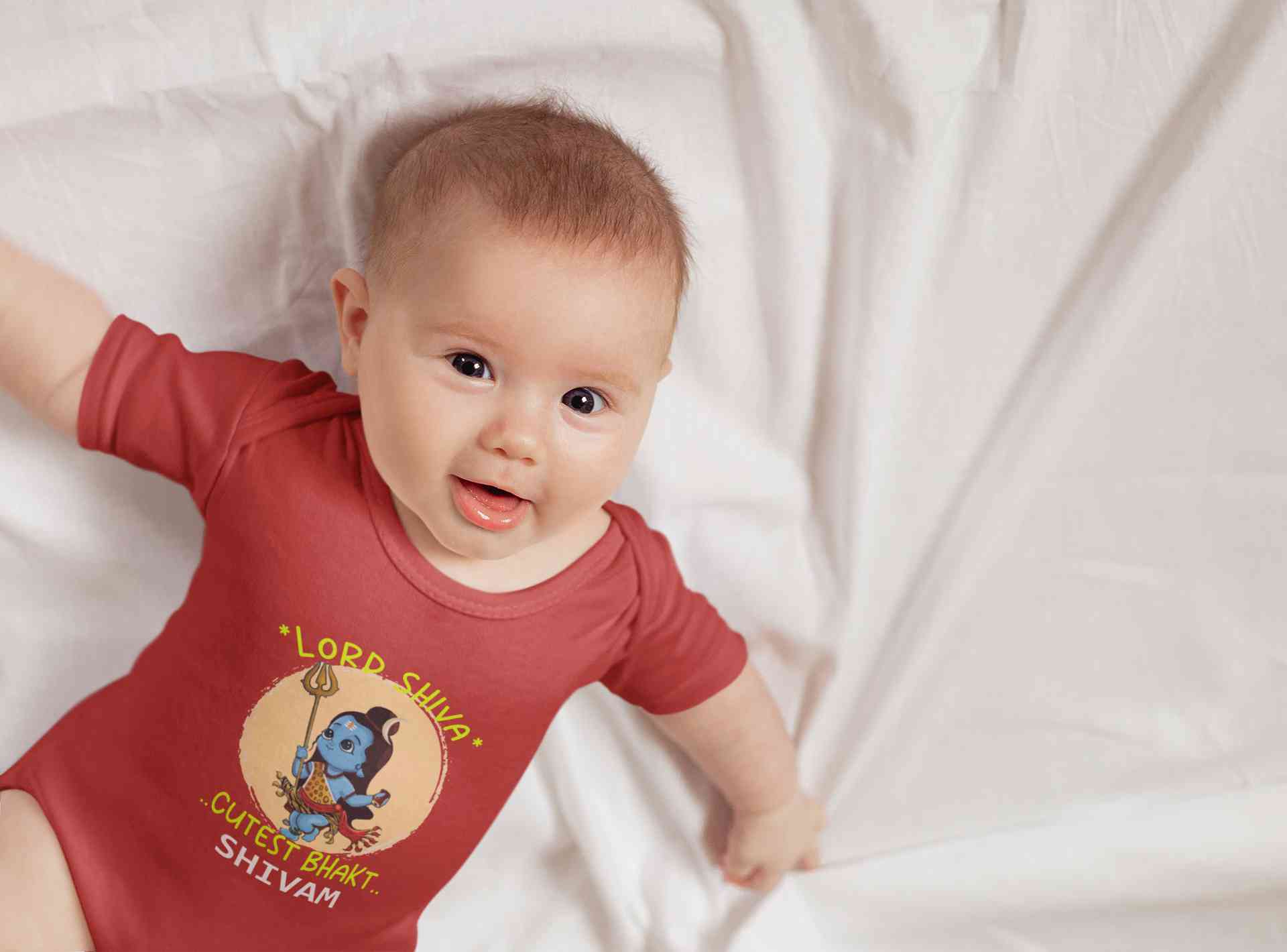 Custom Name Cutest Bhakt Mahashivratri Rompers for Baby Boy- FunkyTeesClub