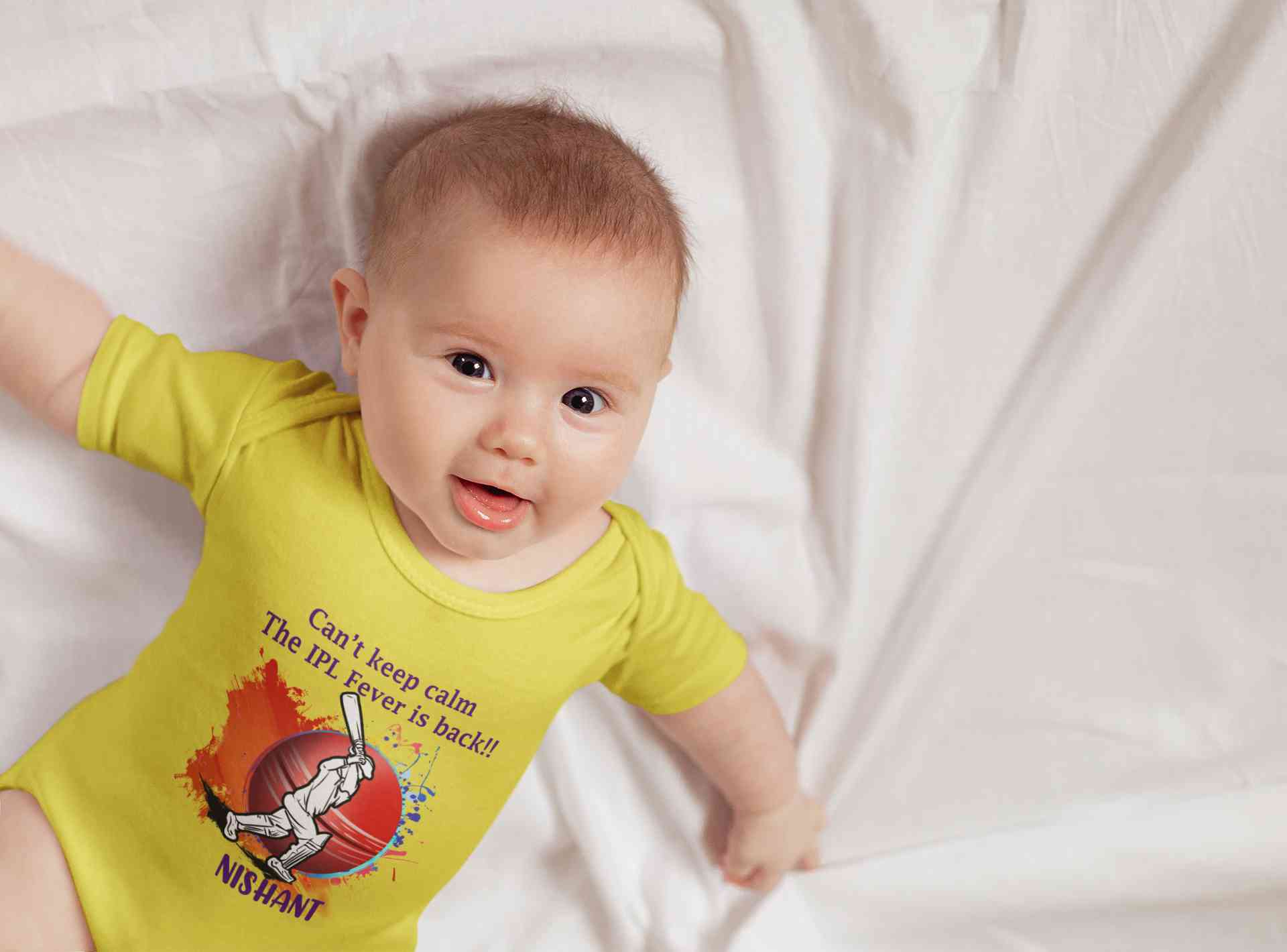 Custom Name Can Not Keep Calm IPL Rompers for Baby Boy- FunkyTeesClub