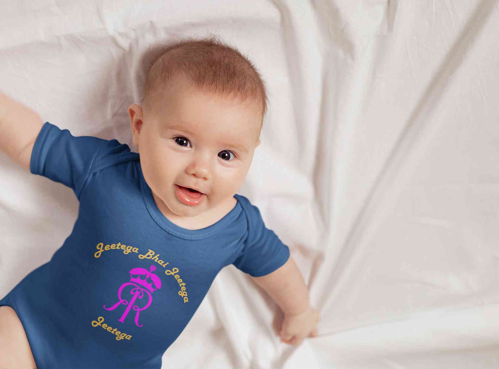 IPL Rajasthan Royals Jeetega Bhai Jeetega RR Jeetega Rompers for Baby Boy- FunkyTeesClub