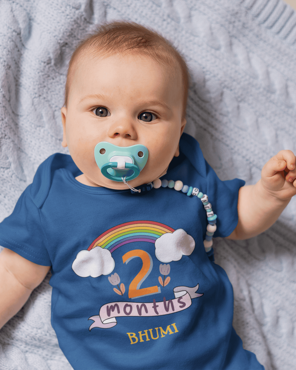 Custom Name Second Month Rompers for Baby Girl- FunkyTeesClub