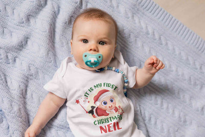 Customized Name It Is My First Christmas Rompers for Baby Boy- FunkyTeesClub