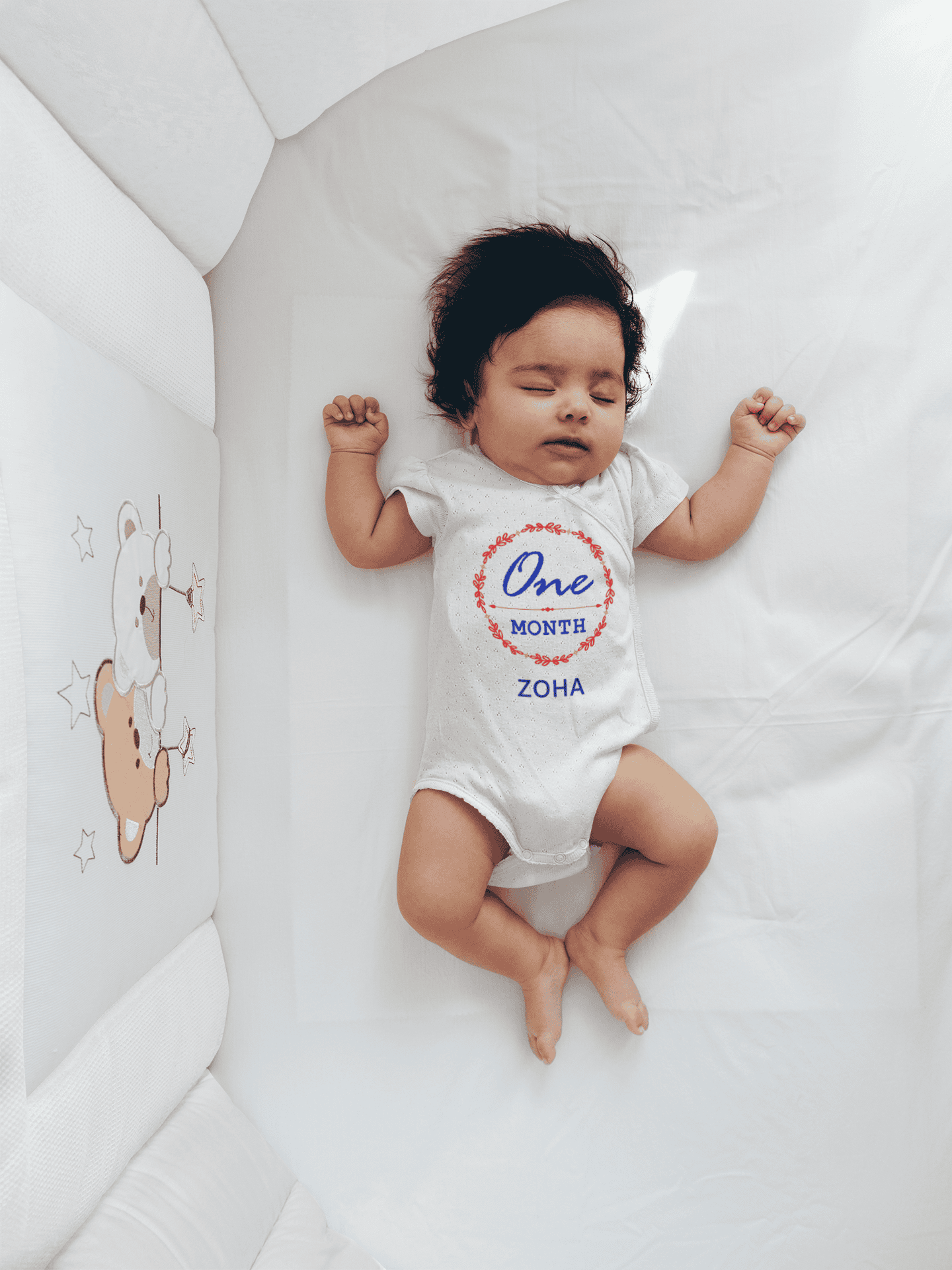 Custom Name One Month Rompers for Baby Girl- FunkyTeesClub