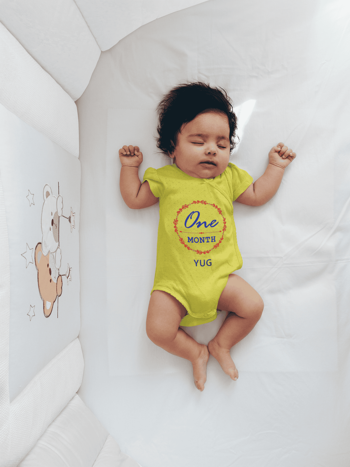 Custom Name One Month Rompers for Baby Boy- FunkyTeesClub