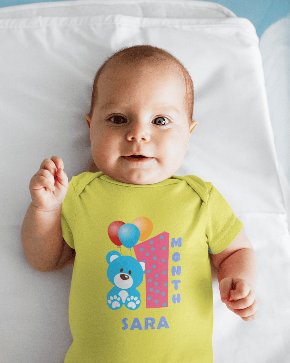 Custom Name First Month Rompers for Baby Girl- FunkyTeesClub