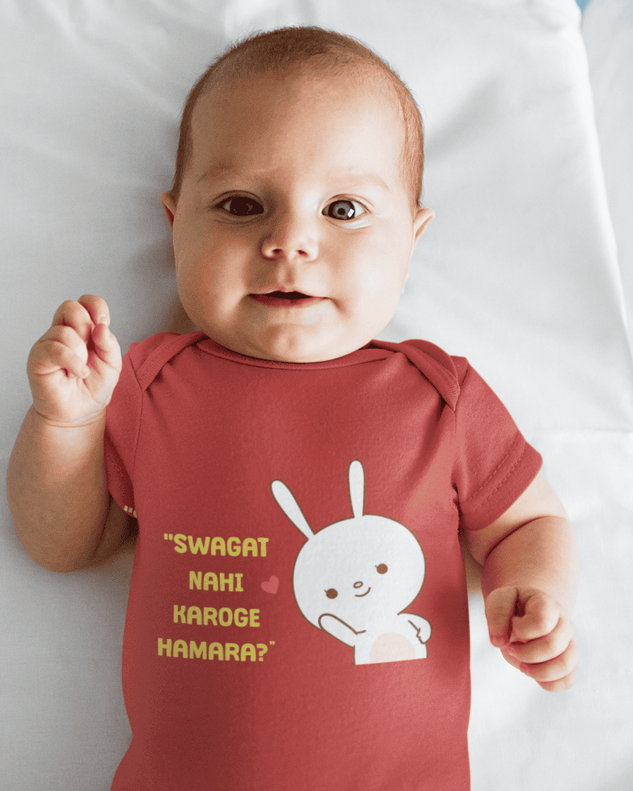 Swagat Nahi Karoge Hamara New Born Rompers for Baby Boy- FunkyTeesClub