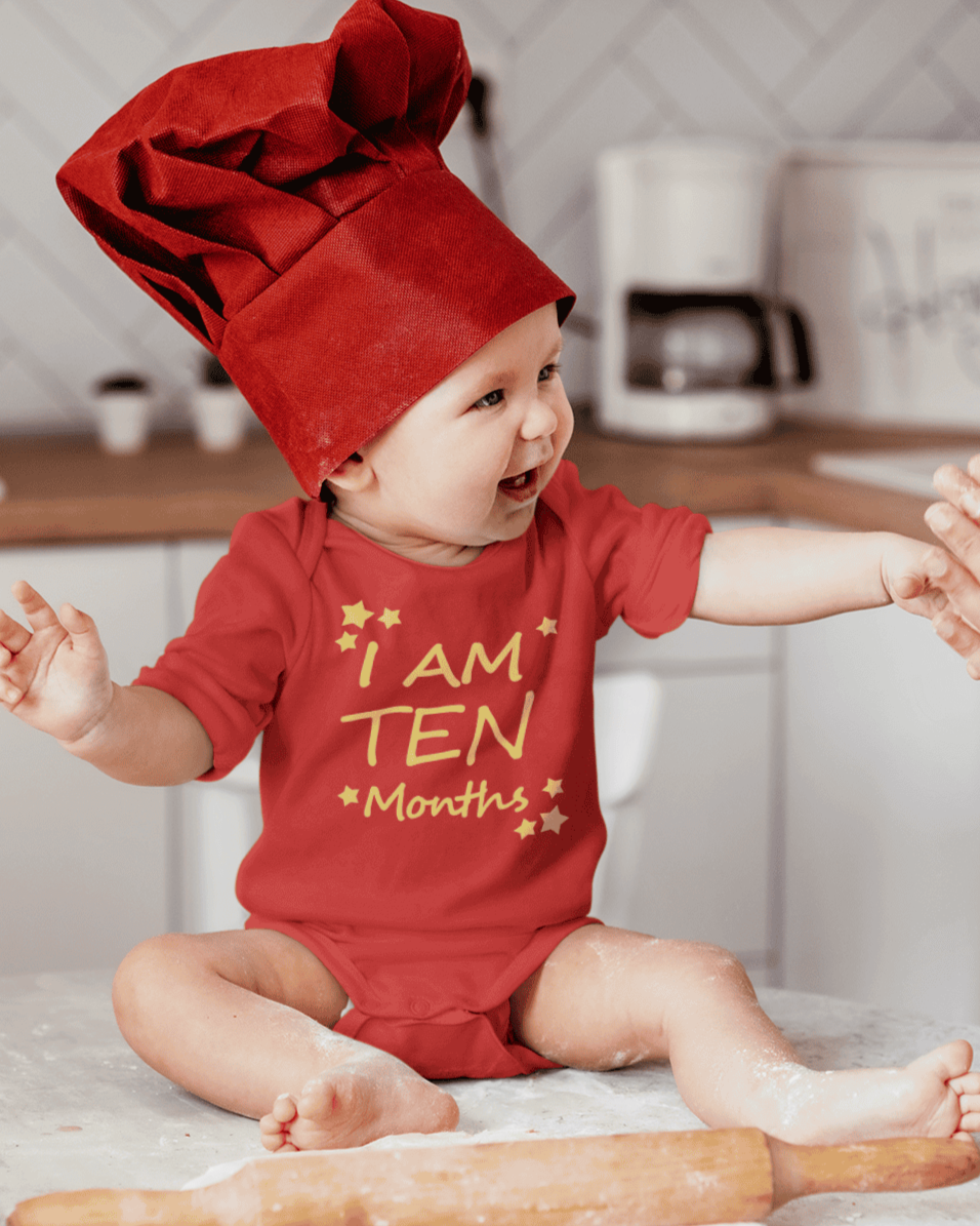 I Am Ten Months Rompers for Baby Boy- FunkyTeesClub
