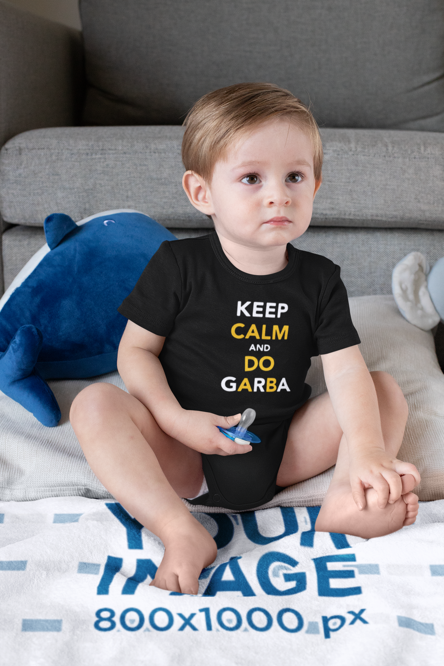 Keep Calm And Do Garbha Rompers for Baby Boy- FunkyTeesClub