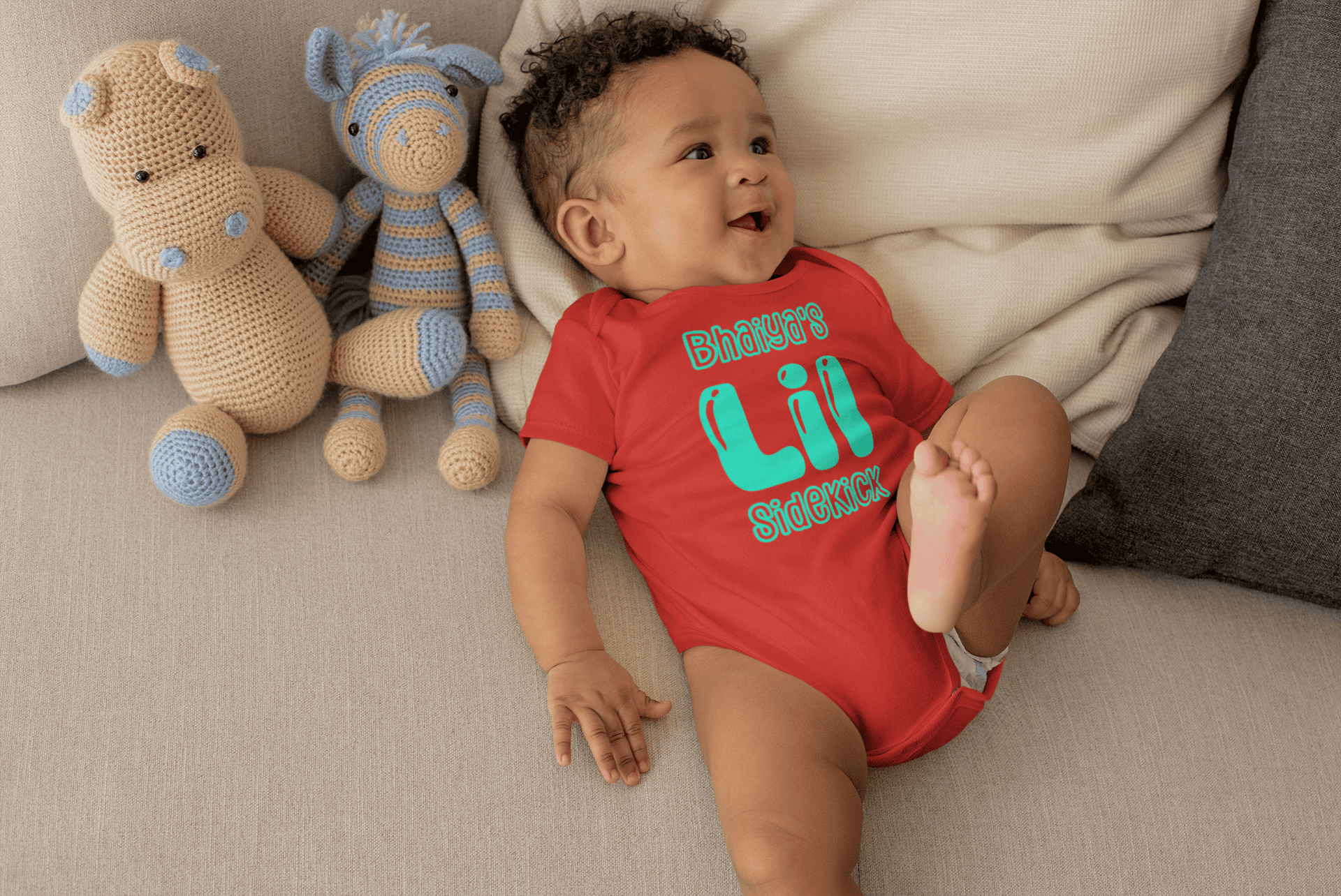 Bhaiyas Little Sidekick Rakshabadhan Rompers for Baby Boy- FunkyTeesClub