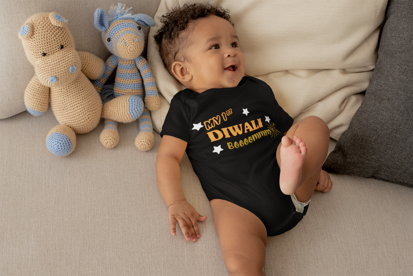 My First Diwali Boom Rompers for Baby Boy- FunkyTeesClub