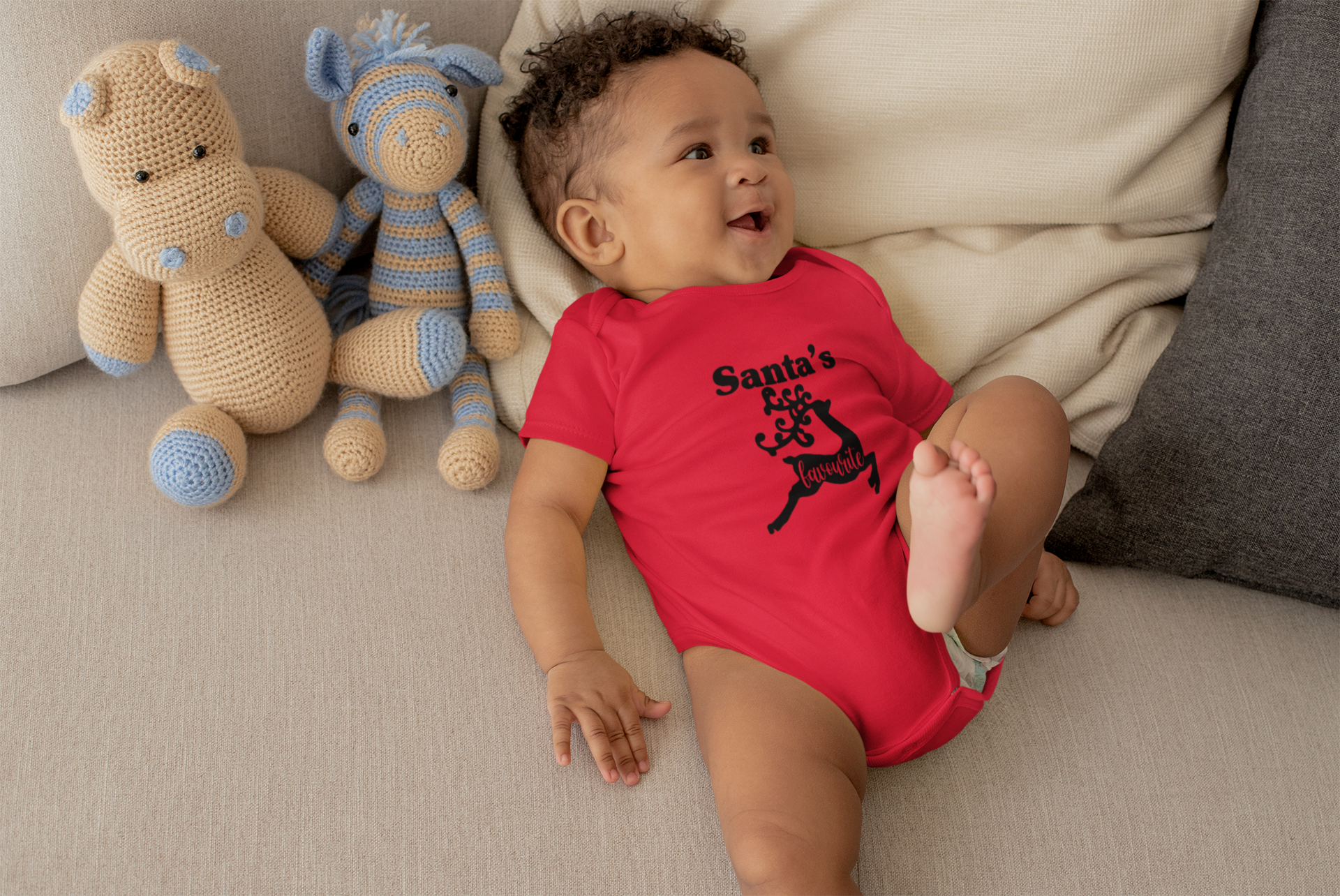 Santas Favorite Christmas Rompers for Baby Boy- FunkyTeesClub