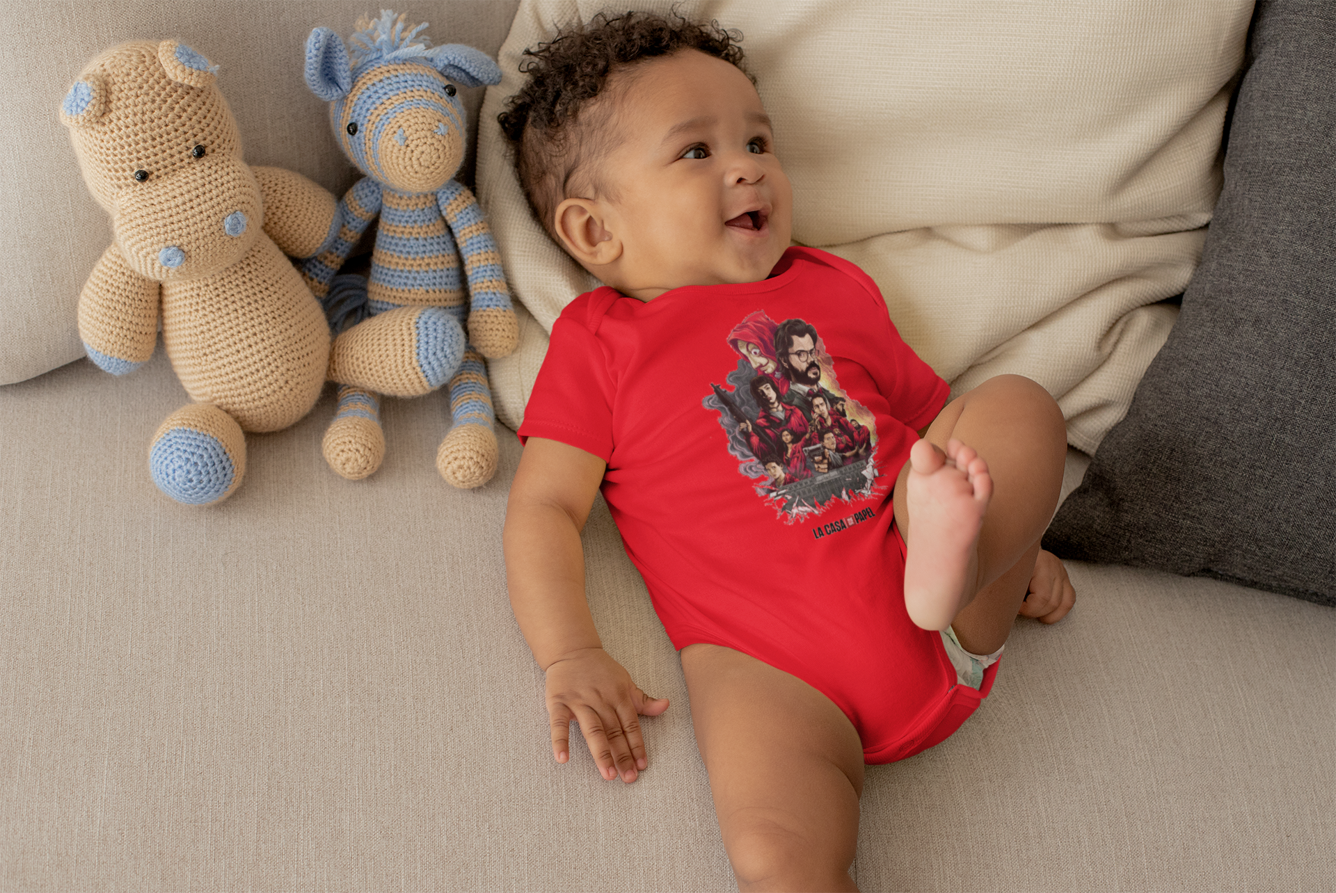 La Casa Da Papel Money Heist Web Series Rompers for Baby Boy- FunkyTeesClub