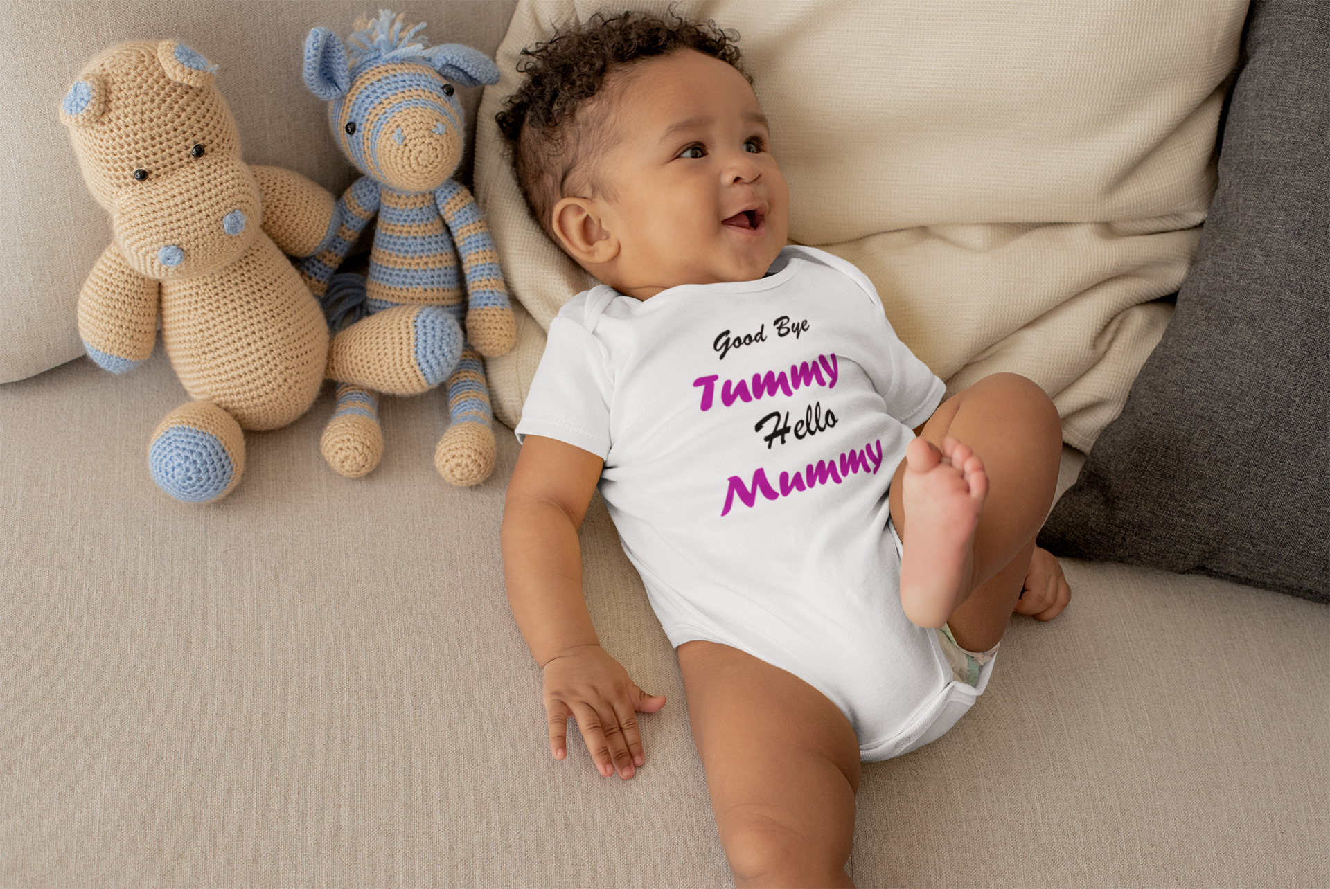 Good Bye Tummy Hello Mummy Rompers for Baby Boy- FunkyTeesClub