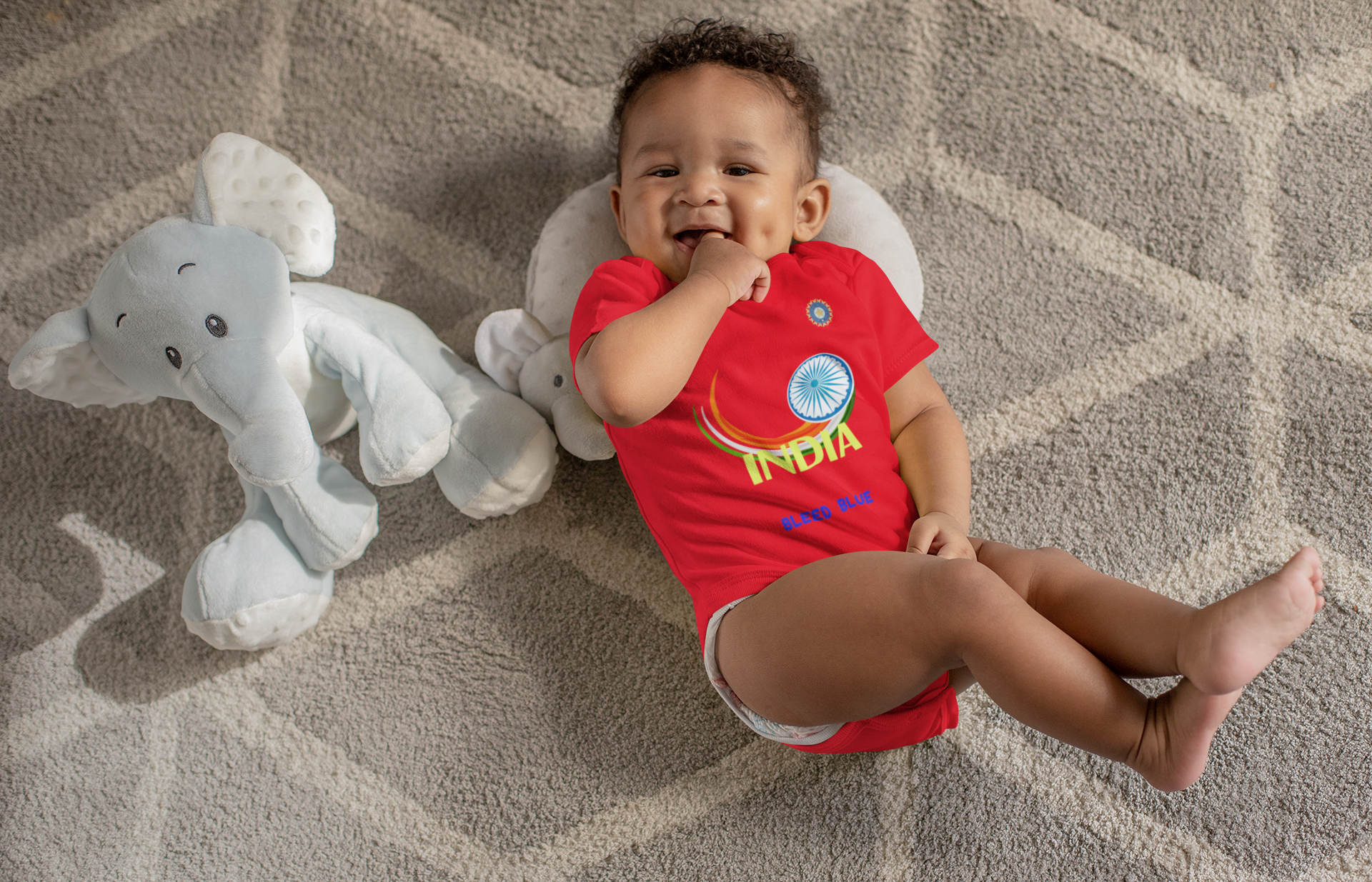 India Bleed Blue World Cup Cricket Rompers for Baby Boy- FunkyTeesClub