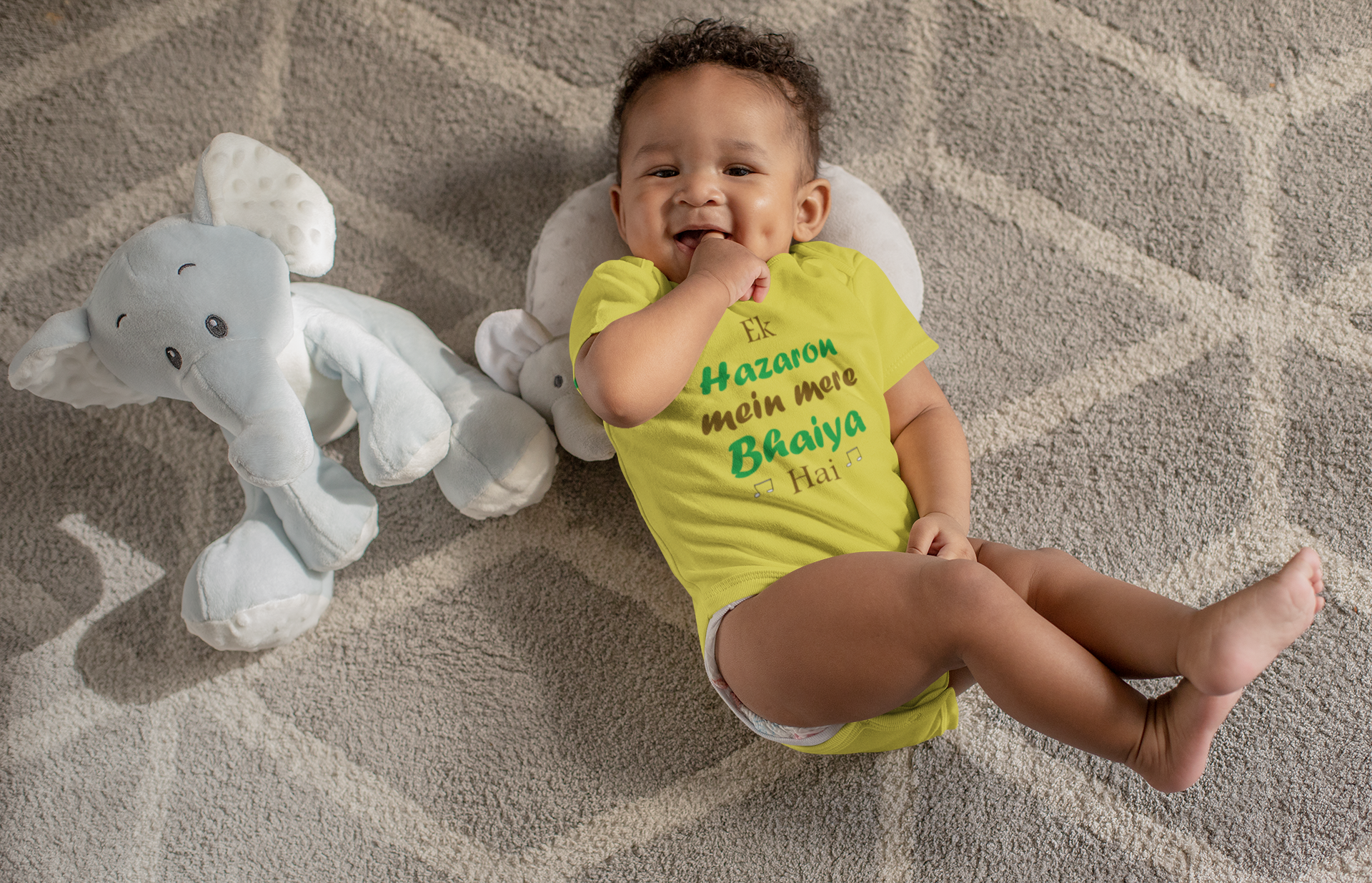 Ek Hazaro Mein Mere Bhaiya Rompers for Baby Boy- FunkyTeesClub