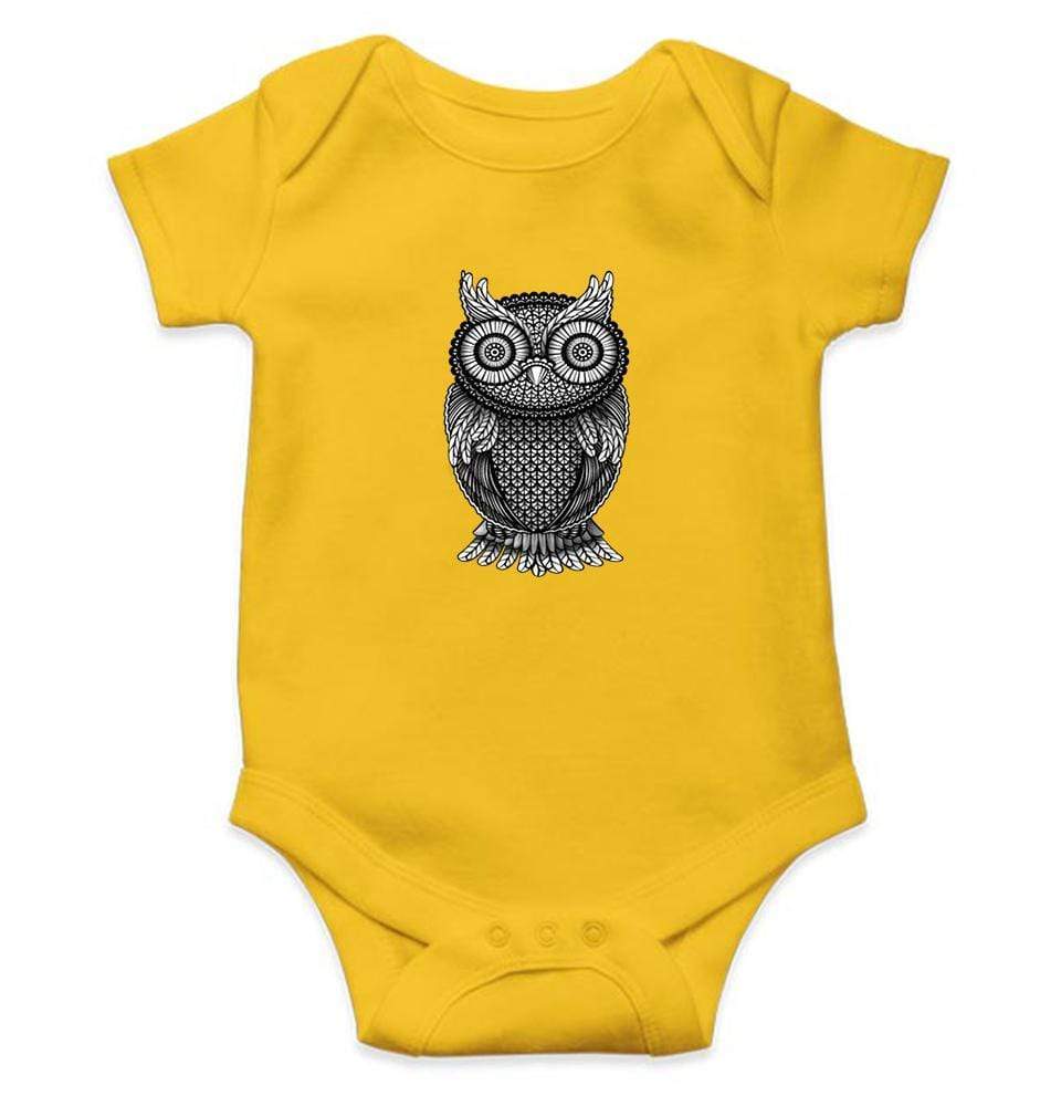 Ornamental Owl Abstract Rompers for Baby Girl- FunkyTradition FunkyTradition