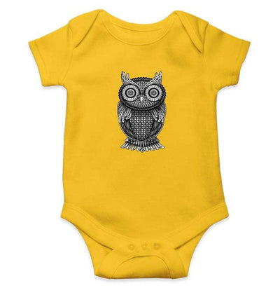 Ornamental Owl Abstract Rompers for Baby Girl- FunkyTradition FunkyTradition