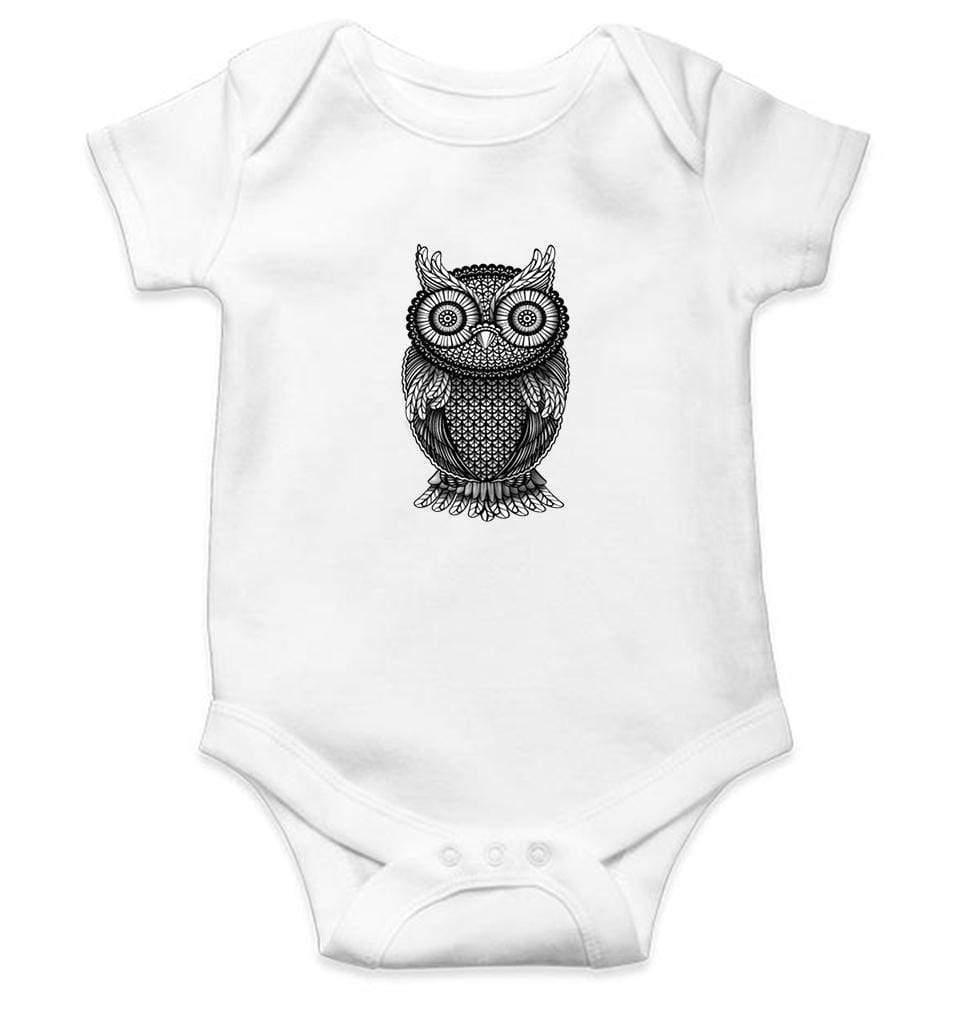 Ornamental Owl Abstract Rompers for Baby Girl- FunkyTradition FunkyTradition