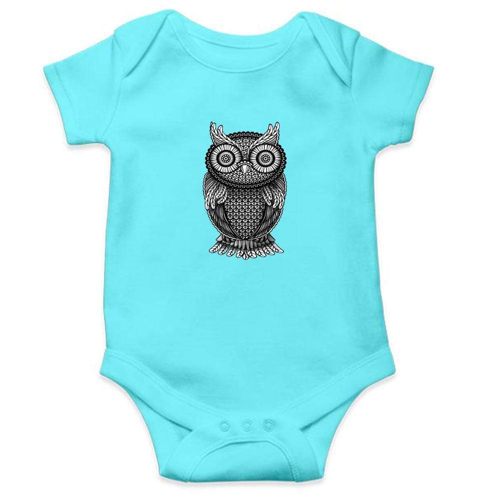 Ornamental Owl Abstract Rompers for Baby Girl- FunkyTradition FunkyTradition
