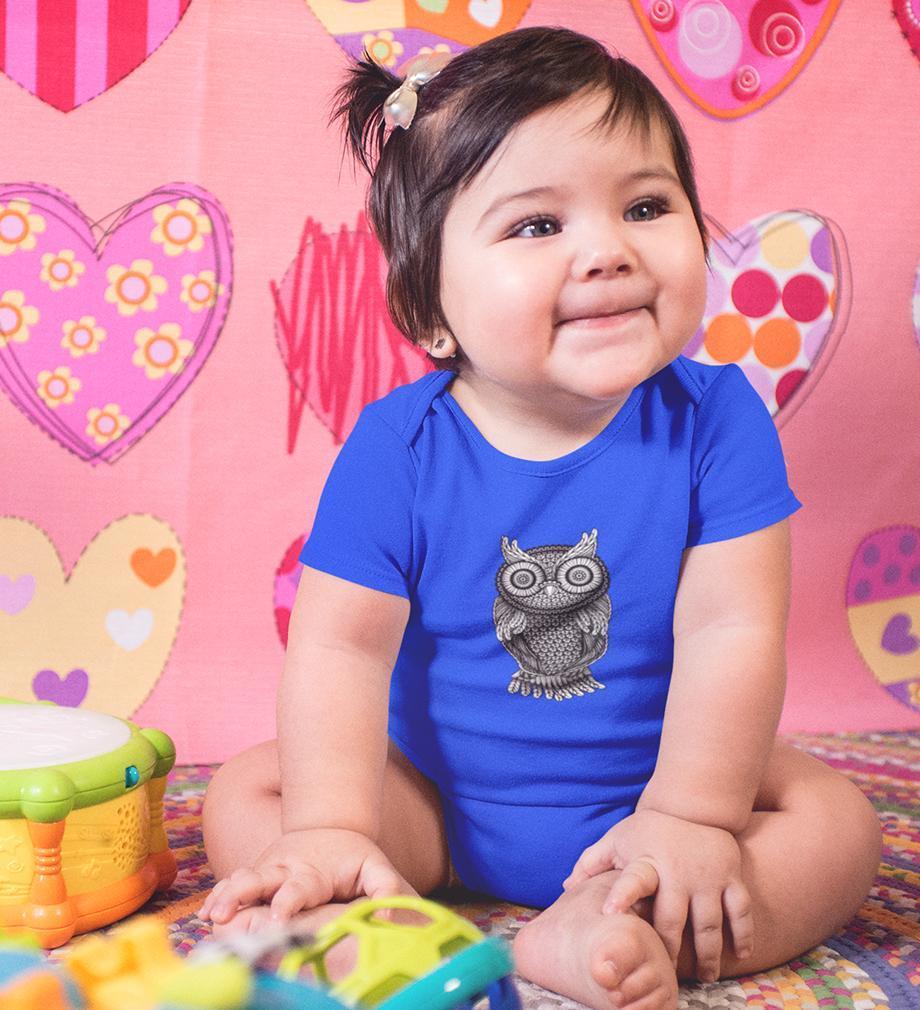 Ornamental Owl Abstract Rompers for Baby Girl- FunkyTradition FunkyTradition