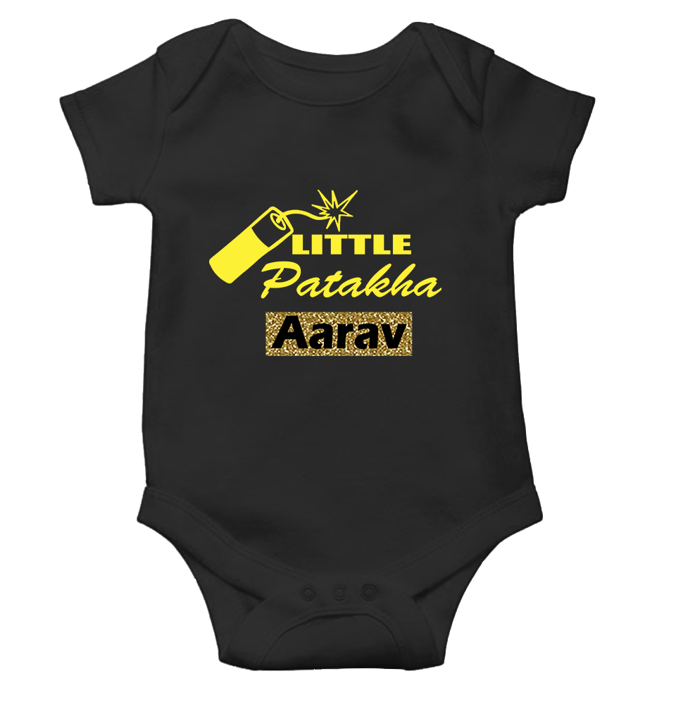 Customize Name Little Dhamaka Rompers for Baby Boy- FunkyTeesClub